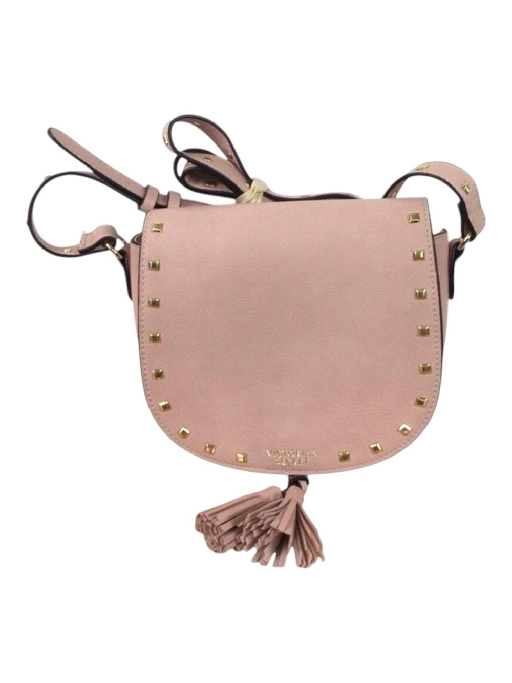 Victoriaโs Secret Festival Pink Studded Crossbody Saddle Bag Tassels NEW
